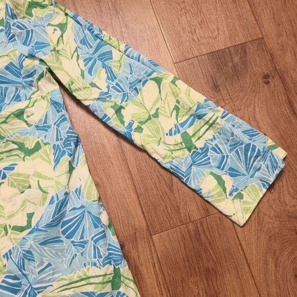 Lilly Pulitzer Gator Alley Aqua Blue Seafoam Green Tropical Tunic Dress Size M - Picture 4 of 7